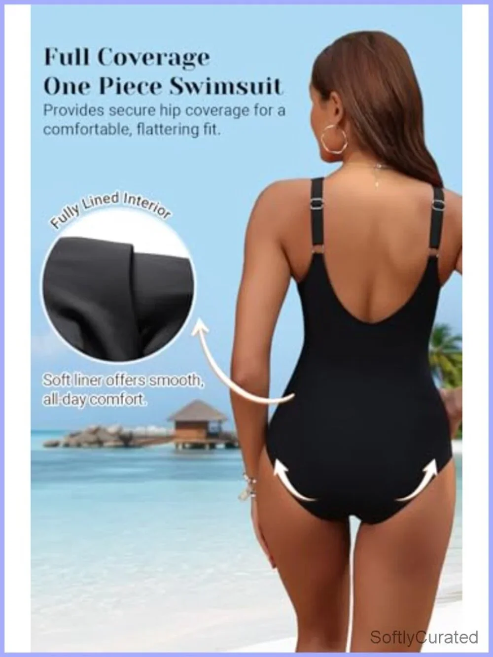 Tummy Control One Piece Swimsuit Push Up Full Coverage Slimming Swimwear